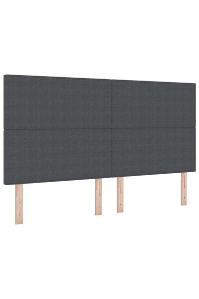 vidaxl Tăblie LED cu benzi LED Gri închis 180 cm Țesătură din corduroy