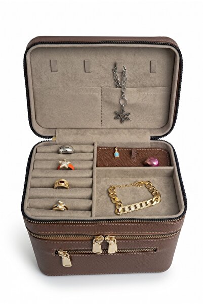 Moda fiesta Premium Jewelry Box and Makeup Bag with Mirror Travel Organizer T...