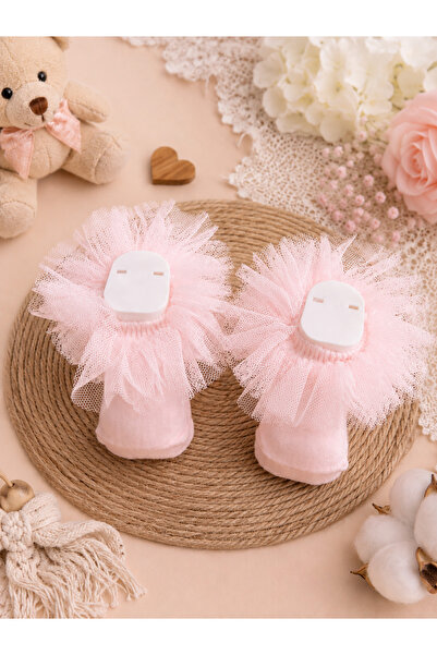 baby socks Premium Dantel Tüllü Fırfırlı Kız Bebek Çorabı