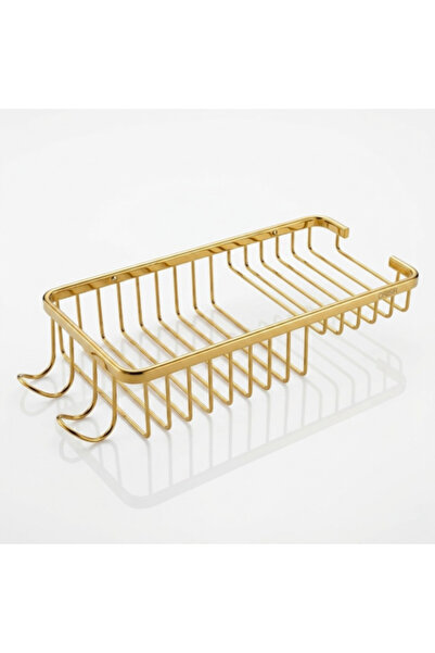 Orisa 24cm Multi Wall Grid Bathroom Shelf Gold Stainless Steel - Orisa