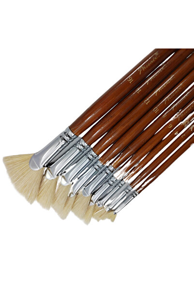 Phoenix Long Handle Fan-Shaped Painting Brush, Various Sizes - 16