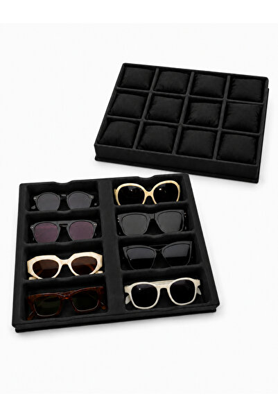 STAND MARKET Filok Coated Glasses and Watch Drawer Tray Set Black