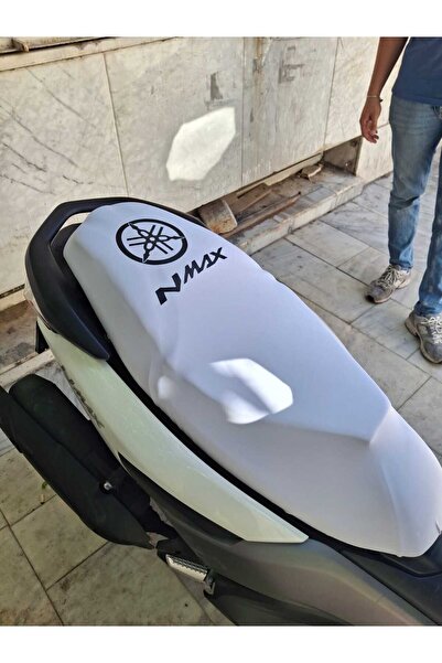 Utku Giyim NMAX UYUMLU BEYAZ MOTOSİKLET SELE KILIFI SİYAH KONFOR SELE ÜSTÜNE ...