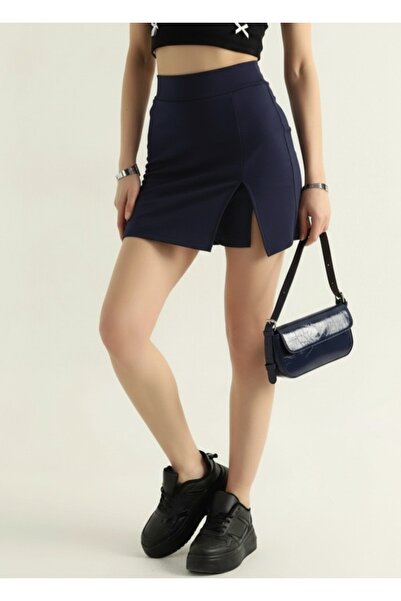 MRDN MODA Women's Single Slit Lycra Shorts Skirt