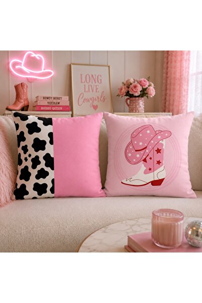 Piloji Decorative Throw Pillow Cover 43X43 cm Pink Sofa Cushion Cover Modern ...