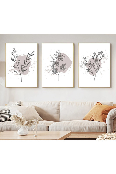ALAYRA International Framed Abstract Painting Set of 3 Elegant Wall Art 30x40 cm