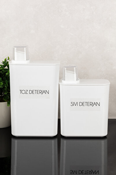 Dolkin Home Set of 2 Self-Scale Detergent Boxes with Labels 3000 ml - 2200 ml...