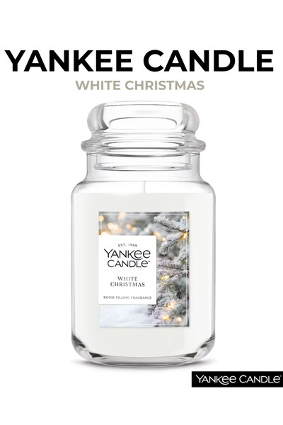 Yankee Candle White Christmas Kokulu Mum – 623.7 g (22 oz) – Çam & Odunsu Aro...