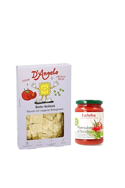 D'angelo Pachet Vegan Bio Ravioli Bolognese cu Sos de Roșii și Busuioc – Ravi...