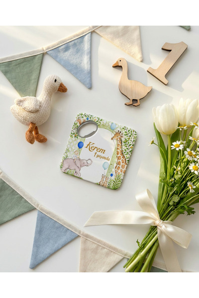 arslart Safari Hayvanları Temalı Kişiye Özel Açacak Magnet Bardak Altlığı 20’...