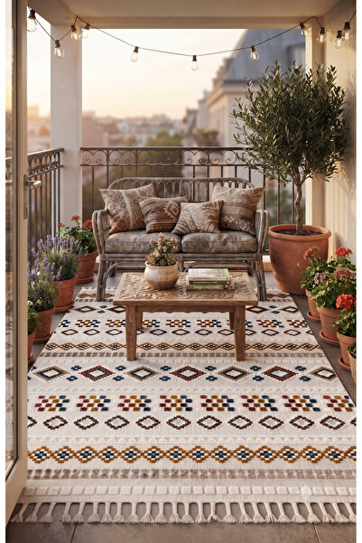 BESEV HOME CONCEPT Gri Modern Sisal Kilim - Yıkanabilir Saçaklı Yolluk (Salon...