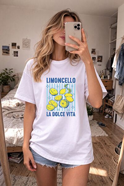cesita Pinterest Limoncello pamučna bela majica sa printom