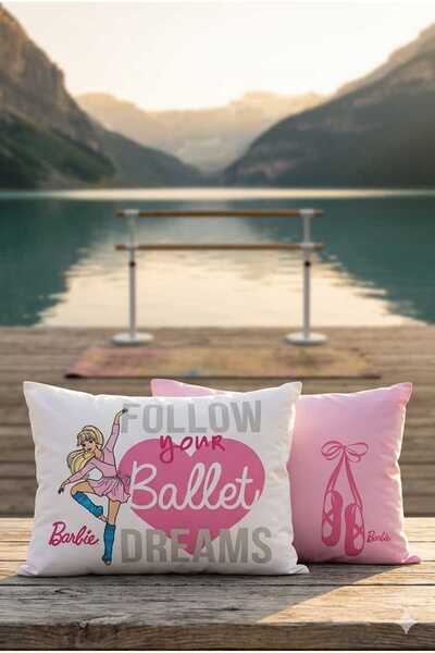 Taç TÇ Lisanslı Barbie-Balerin Desenli Yastık Kılıfı (Tekli) %100 Pamuk