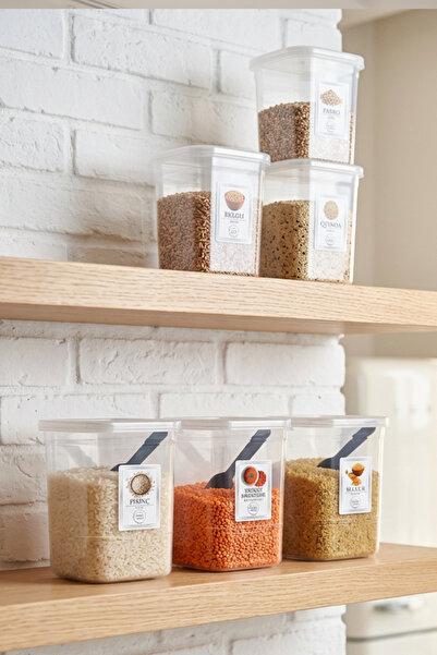 SUPERPUP 6 Pieces of Food and Spice Storage Containers with Spoon and Label G...