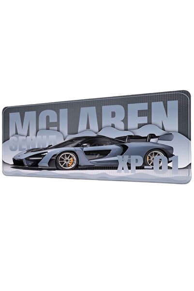 gxe.art Mclaren Senna Xp-01 Gray Sports Car 40X90 cm Gaming Mousepad Non-Slip...