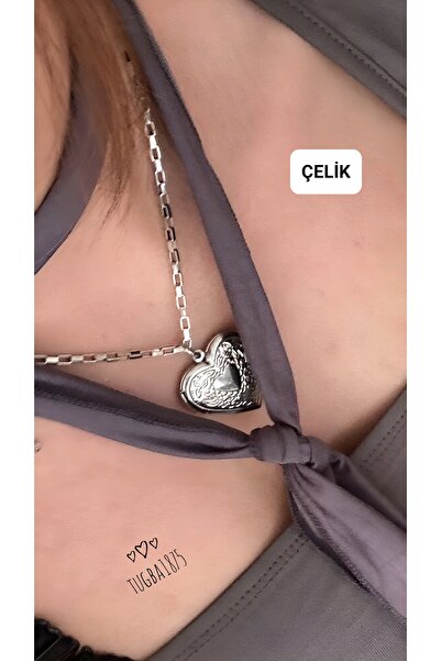 KİRAZ ÇİÇEĞİ JEWELRY PASLANMAZ ÇELİK FOTOĞRAF KOYULABİLEN KALP KOLYE