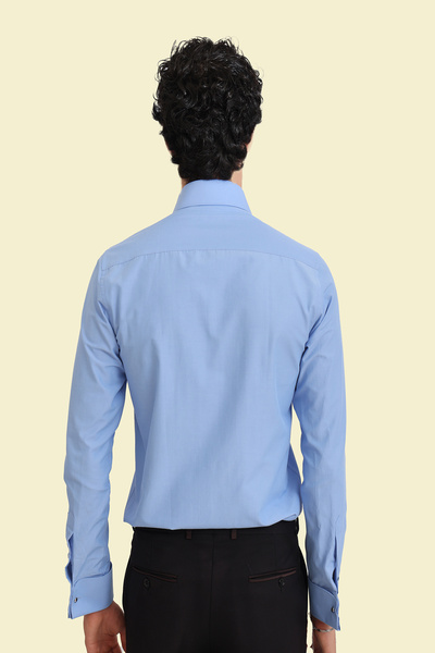 Picuardo Erkek Slim Fit Duble Manşet Pamuklu Kolay Ütülebilen İtalyan Gömlek