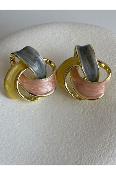 BHR AKSESUAR Colorful Enamel Earrings (3 cm)