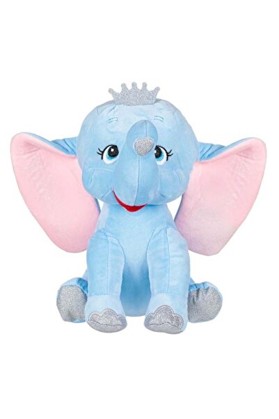 Jumbo Jucărie pluș elefant cu coroaniță argintie sclipici 32cm - Culori variate