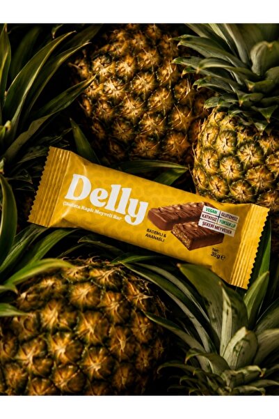 Delly Çikolata Kaplı Bademli & Ananaslı Meyveli Bar 12 Adet X 35g