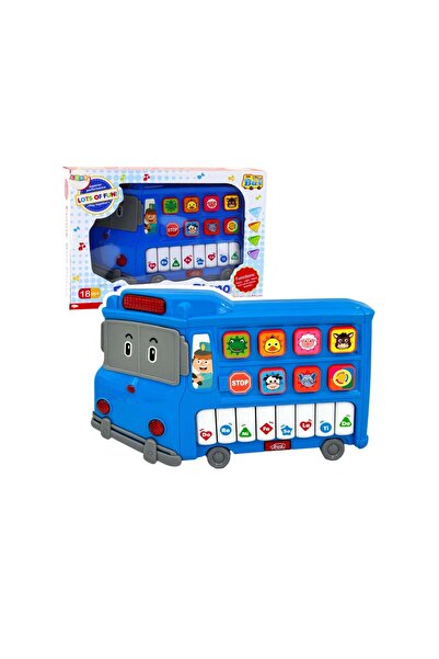 LEAN Autobuz de jucărie interactiv, 6 butoane cu animale, efecte luminoase, 2...