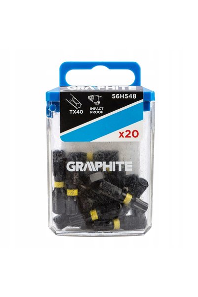 graphite Set de biți de impact TX40 x 25 mm, 20 bucăți, blister 56H548