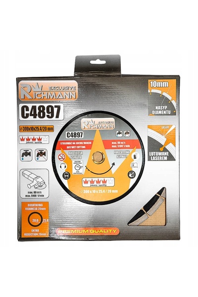 richmann DISC DIAMANTAT PENTRU TĂIERE ASPHALT TĂIERE UMEDĂ ȘI USCATĂ 300x25,4...