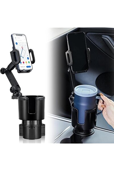 Generic Car Cup Holder Expander Adjustable Base with Phone Mount 360° Rotatio...