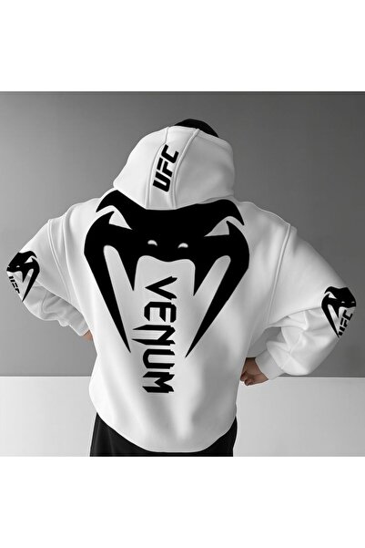 classy moda Unisex Back Graphic Printed Hooded 3-Thread Combed Cotton Sweatshirt