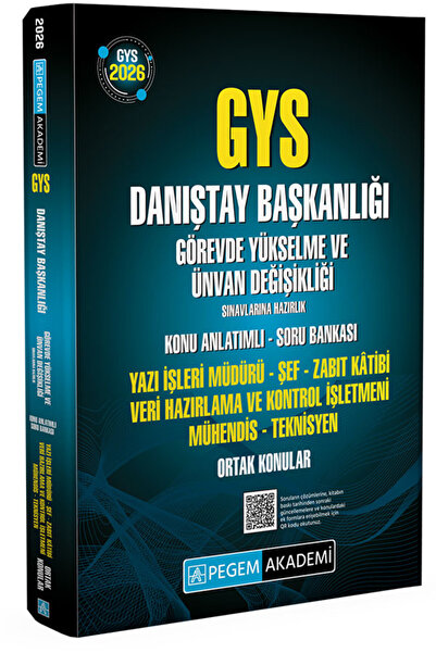 Pegem Akademi Yayıncılık 2026 GYS Danıştay Başkanlığı Görevde Yükselme Sınavl...