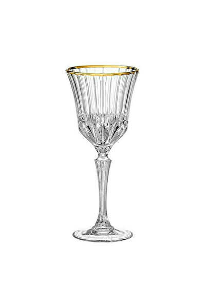 RCR Ποτήρι νερού από κρύσταλλο Adagio Gold με πόδι, 280ml, Σετ 6 τεμαχίων