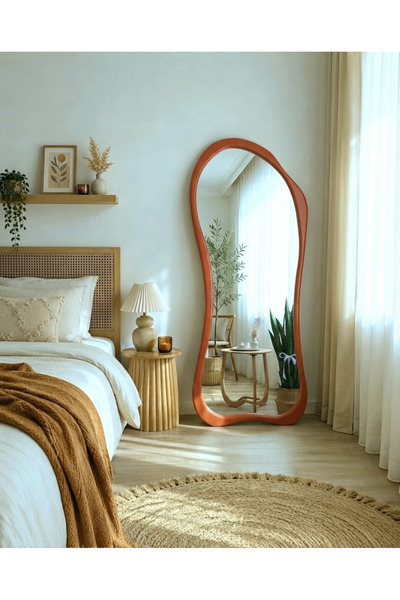 UĞURLU HOME 180x80 cm Turuncu Asimetrik Ayaklı Ayna - Yatak Odası Ayaklı Boy ...