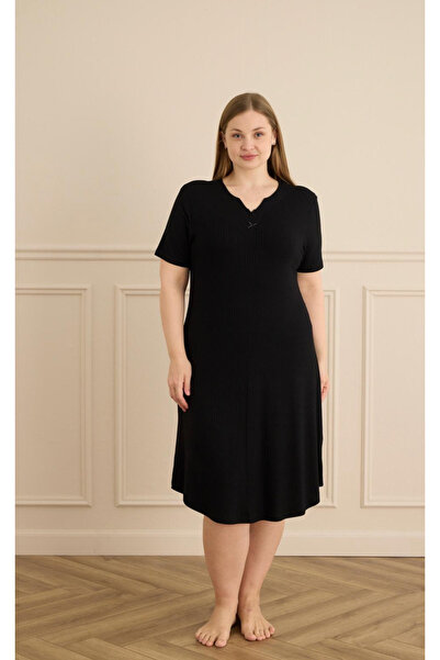 Sevim Women'S, 95% Viscose, 5% Elastane, Large Size, Long Nightgown