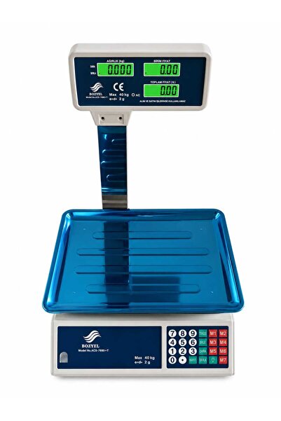 bozyel 40 KG BOYUNLU TERAZİ-ÇİFT TARAF EKRAN-FİYAT HSAPLAMALI VE ŞARJLI-2 YIL...