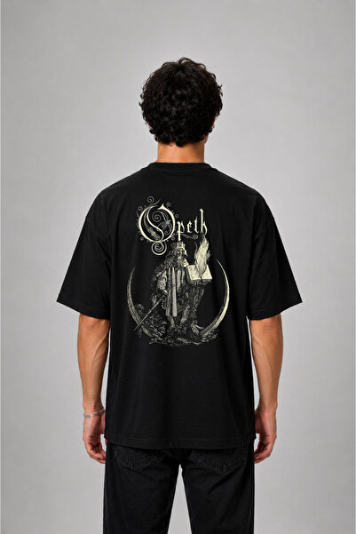cesita Μπλουζάκι Opeth Music Band με στάμπα από βαμβάκι σε μαύρο χρώμα