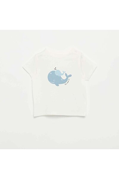 KIABI Short-sleeved T-shirt with fun print WHITE