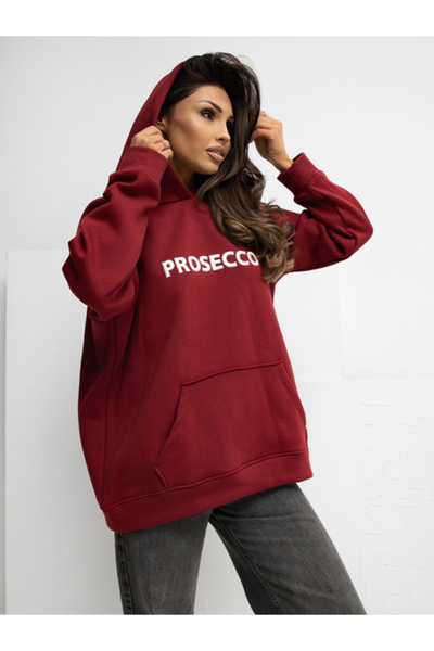 rue parıs Women's Sweatshirt, RUE PARIS, Cotton, Long Sleeve, Bordeaux, model...