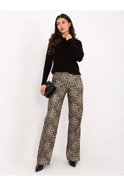 LAKERTA Γυναικείο παντελόνι, LAKERTA, Πολυεστέρας, Animal Print, Μπεζ, μοντέλ...