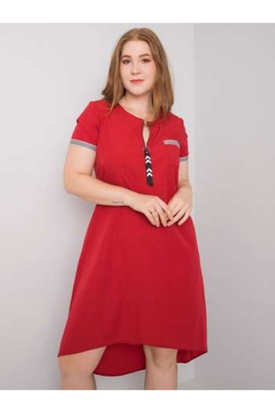 LAKERTA Women's Dress, LAKERTA, Cotton, Straight dress, Red, model LK-SK-5068...