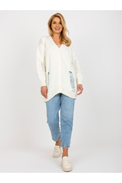 rue parıs Cardigan Dama, RUE PARIS, Acril, Maneca lunga, Ecru, model LC-SW-80...