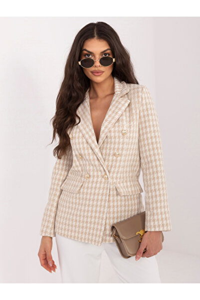 Italy Moda Sacou Dama Maneca lunga, Imprimat, ITALY MODA, Bej de Vara Model M...