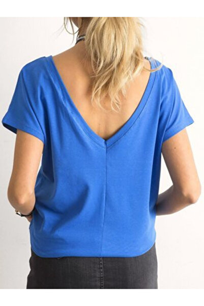 Basic Feel Good Tricou Dama Mini, Decolteu barcuta, BASIC FEEL GOOD, Albastru...