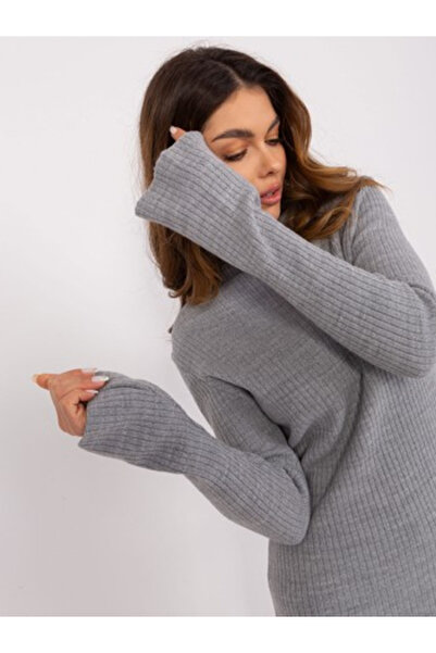 BADU Rochie Dama, BADU, Acril, Maneca lunga, Gri, model BA-SK-2215.01P