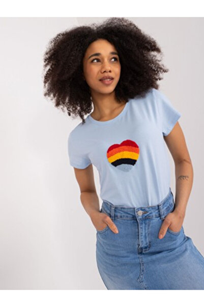 Basic Feel Good Bluza Dama, BASIC FEEL GOOD, Bumbac, Maneca scurta, Albastru ...