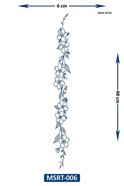 Attach MSRT-006 YARI KALICI SARMAŞIK ÇİÇEK DESEN SIRT-BEL DÖVME-TATTO