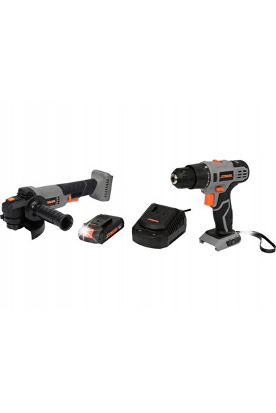 Sthor Set mașină de șlefuit și șurubelniță cu acumulator 26Nm, sistem 20V 2Ah