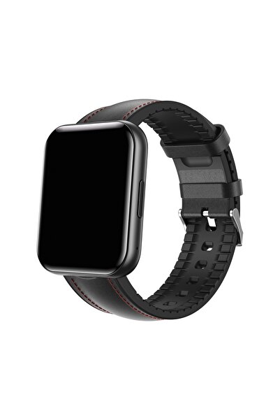 BeMineCollection Bemi SmartWatch Exo Negru + Curea din Piele Neagră 1.91 Inch...