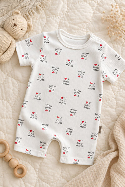 Mai Perla Unisex Baby Organic Cotton Summer Short Sleeve Ribbed Mom Dad Patte...