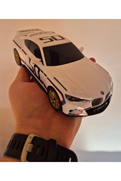Rastar Mașină teleghidată BMW 3.0 CSL albă, cu telecomandă 2,4GHz RC