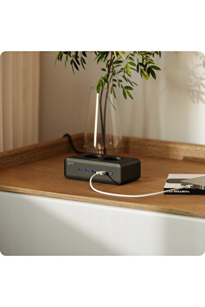VOOMY Power S20-20W - Prelungitor (2x EU, USB-C, USB-A) 2m, Negru